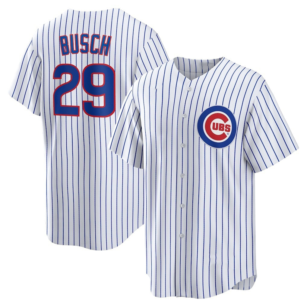Boles  Chicago Cubs #29 Michael Busch White  Home Replica Jersey