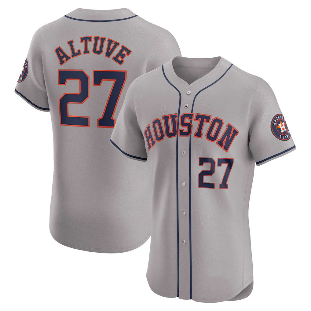 Boles Houston Astros #27 Jose Altuve Gray  Road Elite Player Jersey