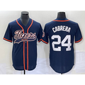 Boles Detroit Tigers #24 Miguel Cabrera Navy  Cool Base Stitched Jersey