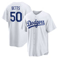 Boles Los Angeles Dodgers #50 Mookie Betts White  Home Replica Player Name Jersey