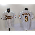 Boles  San Diego Padres #3 Jackson Merrill White  2023 Cool Base Stitched Jersey 2