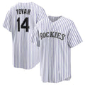 Boles  Colorado Rockies #14 Ezequiel Tovar White  Home Replica Jersey