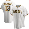 Boles  San Diego Padres #13 Manny Machado White  Home Replica Player Jersey