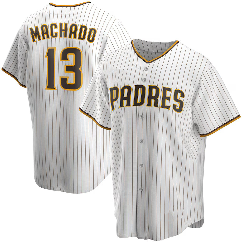 Boles  San Diego Padres #13 Manny Machado White  Home Replica Player Jersey