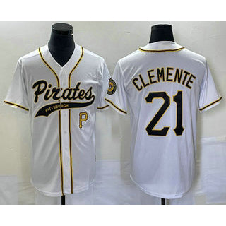 Boles  Pittsburgh Pirates #21 Roberto Clemente Number White  Cool Base Stitched Jersey 2