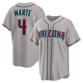 Boles  Arizona Diamondbacks #4 Ketel Marte Gray  Road Replica Jersey