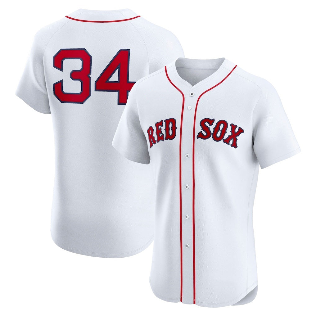 Boles Boston Red Sox #34 David Ortiz White  Home Elite Jersey