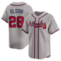Boles Atlanta Braves #28 Matt Olson Gray  Road Limited Player Jersey