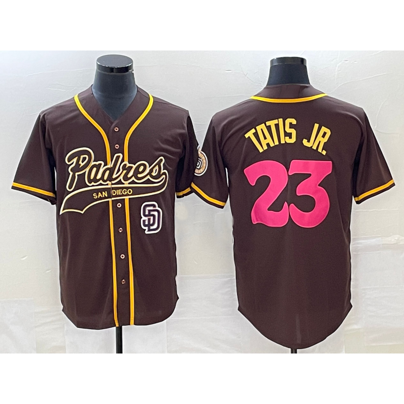 Boles  San Diego Padres #23 Fernando Tatis Jr Brown  NEW 2023 City Connect Cool Base Stitched Jersey
