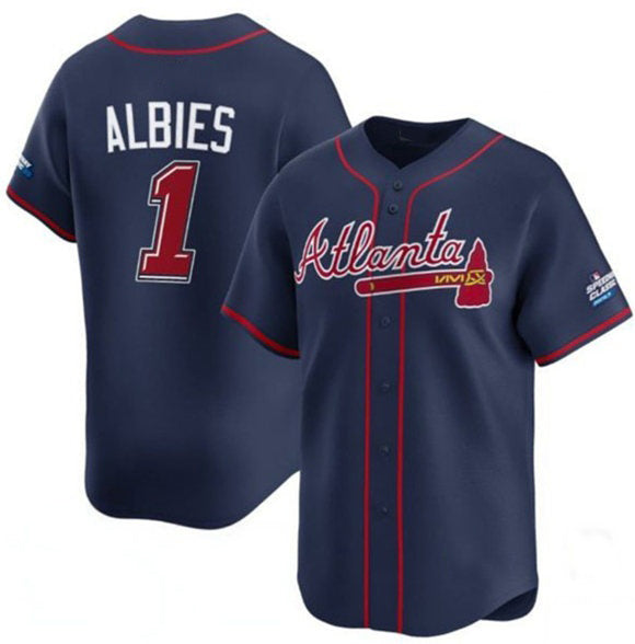 Boles Atlanta Braves #1 Ozzie Albies Navy  2025 Speedway Classic Alternate Limited Stitched Jersey