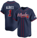 Boles Atlanta Braves #1 Ozzie Albies Navy  2025 Speedway Classic Alternate Limited Stitched Jersey