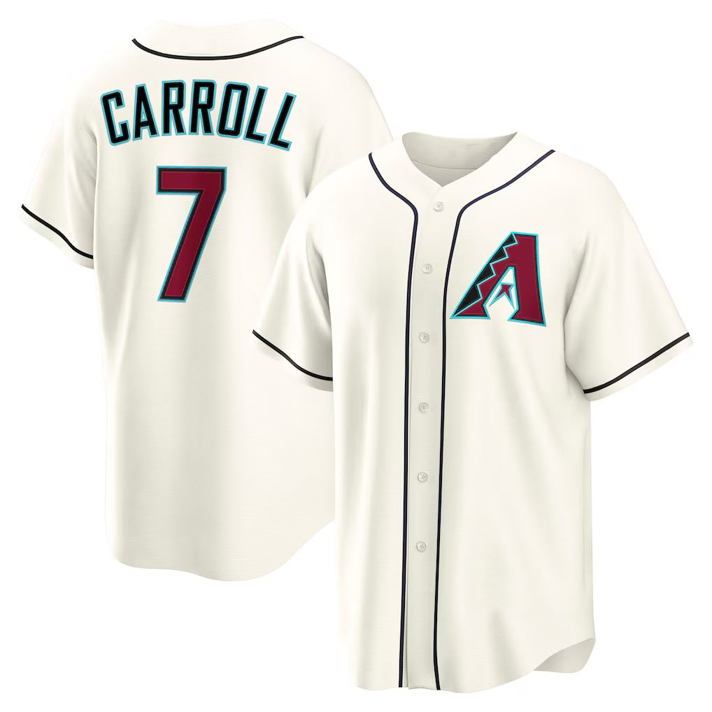 Boles  Arizona Diamondbacks #7 Corbin Carroll Cream  Home Replica Jersey