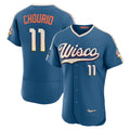 Boles    Milwaukee Brewers #11 Jackson Chourio Mineral Blue  2026 City Connect Authentic Sponsor Patch Jersey