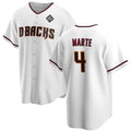 Boles  Arizona Diamondbacks #4 Ketel Marte White  2023 World Series Cool Base Stitched Jersey
