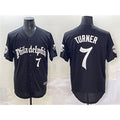 Boles  Philadelphia Phillies #7 Trea Turner Black  Gothic Vapor Limited Stitched Jersey