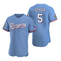 Boles Texas Rangers #5 Corey Seager Light Blue  Flex Base Stitched Jersey