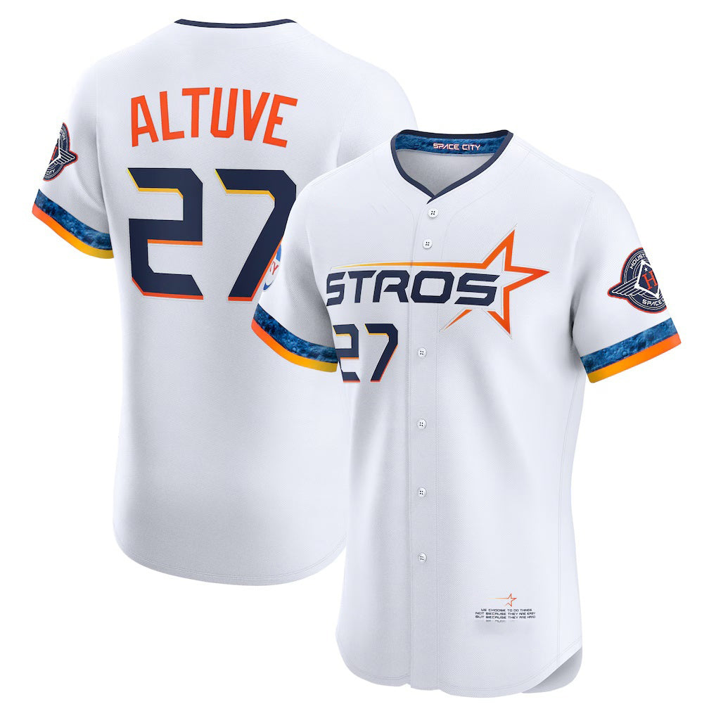Boles Houston Astros #27 Jose Altuve White  2025 City Connect Elite Player Jersey