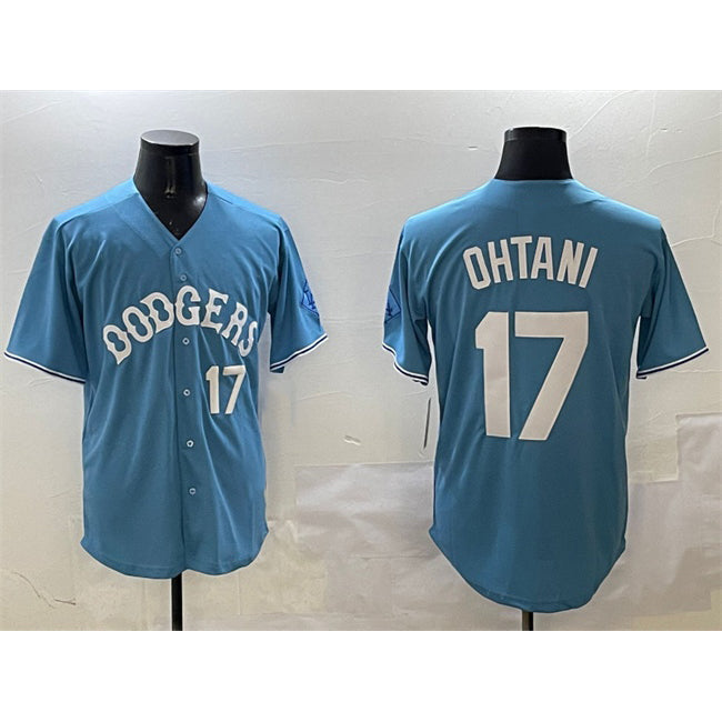 Boles Los Angeles Dodgers #17 Shohei Ohtani Light Blue  Limited Stitched Jersey