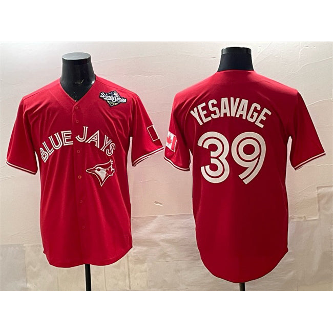 Boles  Toronto Blue Jays #39 Trey Yesavage Red  2025 World Series Cool Base Stitched Jersey