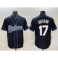 Boles Los Angeles Dodgers #17 Shohei Ohtani Black  Cool Base With Patch Stitched Jersey 2