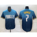 Boles  Philadelphia Phillies #7 Trea Turner Blue  2024 City Connect Limited Stitched Jersey