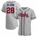 Boles Atlanta Braves #28 Matt Olson Gray  Flex Base Stitched Jersey