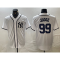 Boles  New York Yankees #99 Aaron Judge White  Fashion Cool Base Jersey