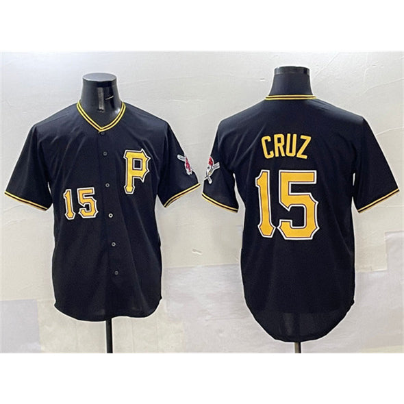 Boles  Pittsburgh Pirates #15 Oneil Cruz Black  2025 Limited Stitched Jersey