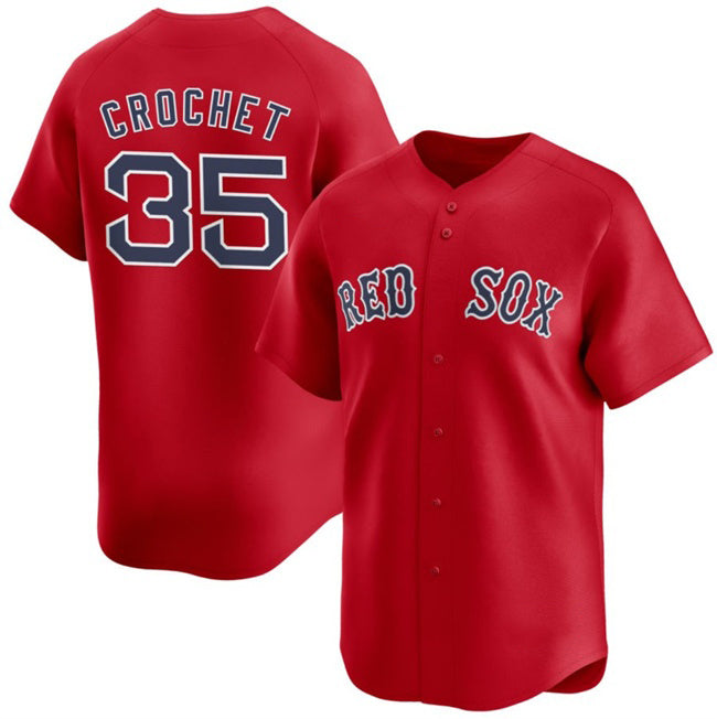 Boles Boston Red Sox #35 Garrett Crochet Red  2024 Alternate Limited Stitched Jersey