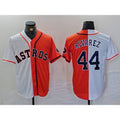 Boles Houston Astros #44 Yordan Alvarez White Orange  Split Stitched Jersey