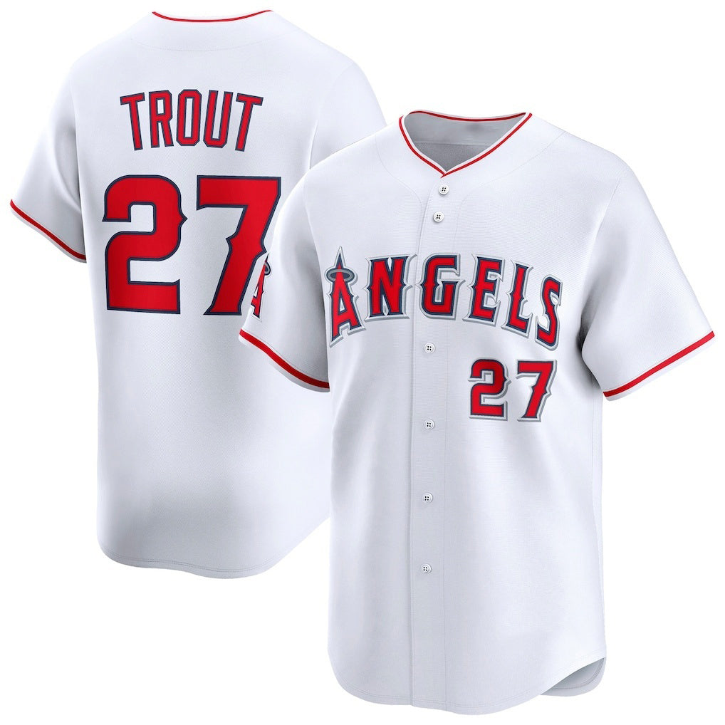 Boles Los Angeles Angels #27 Mike Trout White  Home Limited Player Jersey