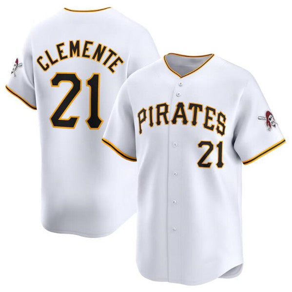 Boles  Pittsburgh Pirates #21 Roberto Clemente White  Home Limited Stitched Jersey