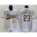 Boles  San Diego Padres #23 Fernando Tatis Jr Number White  NEW 2023 Cool Base Stitched Jersey