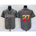 Boles Houston Astros #27 Jose Altuve Grey  Gridiron Cool Base Stitched Jersey