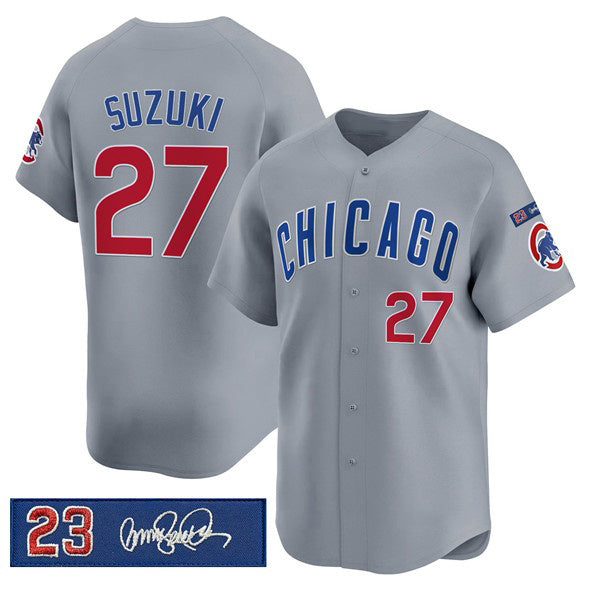 Boles  Chicago Cubs #27 Seiya Suzuki Gray  'Ryne Sandberg Tribute' Vapor Limited V3 Stitched Jersey