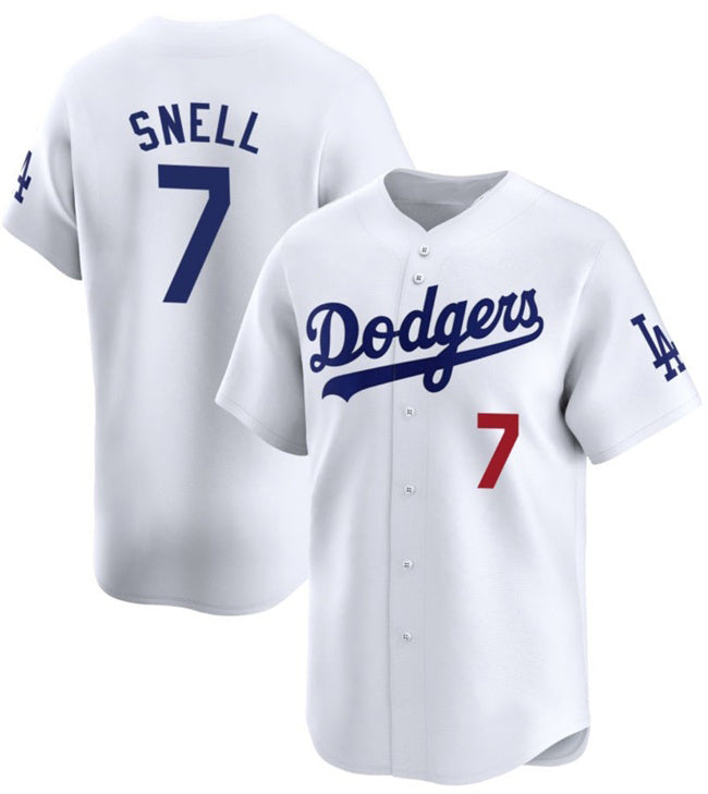 Boles Los Angeles Dodgers #7 Blake Snell White  2024 Home Limited Stitched Jersey