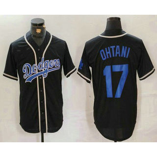 Boles Los Angeles Dodgers #17 Shohei Ohtani Black  Cool Base With Patch Stitched Jersey