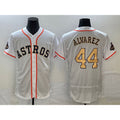 Boles Houston Astros #44 Yordan Alvarez 2023 White Gold  World Serise Champions Patch Flex Base Stitched Jersey