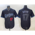 Boles Los Angeles Dodgers #17 Shohei Ohtani Number Lights Out Black  Fashion Stitched Cool Base Jersey