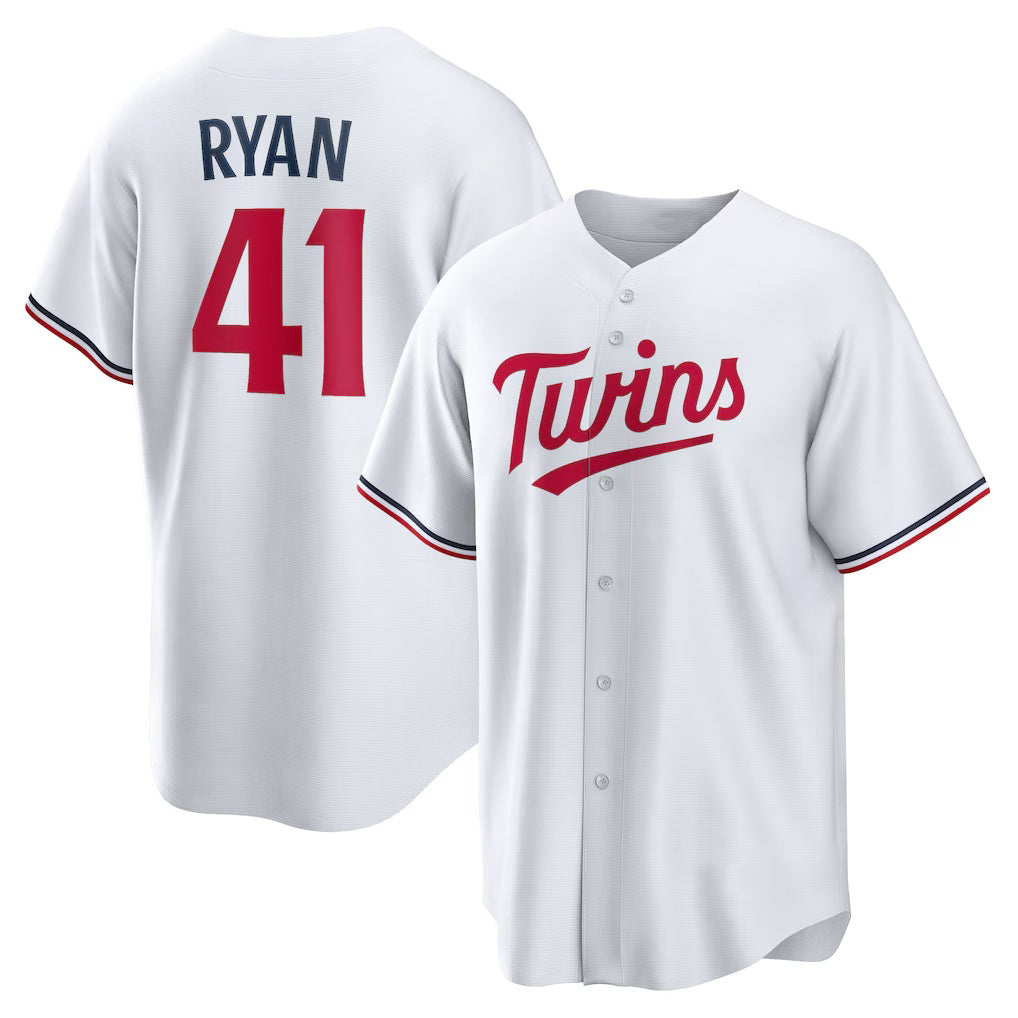 Boles  Minnesota Twins #41 Joe Ryan White  Home Replica Player Jersey
