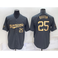 Boles  Minnesota Twins #25 Byron Buxton Number Grey  2022 All Star Stitched Cool Base Jersey