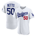 Boles Los Angeles Dodgers #50 Mookie Betts White  Home Authentic Jersey