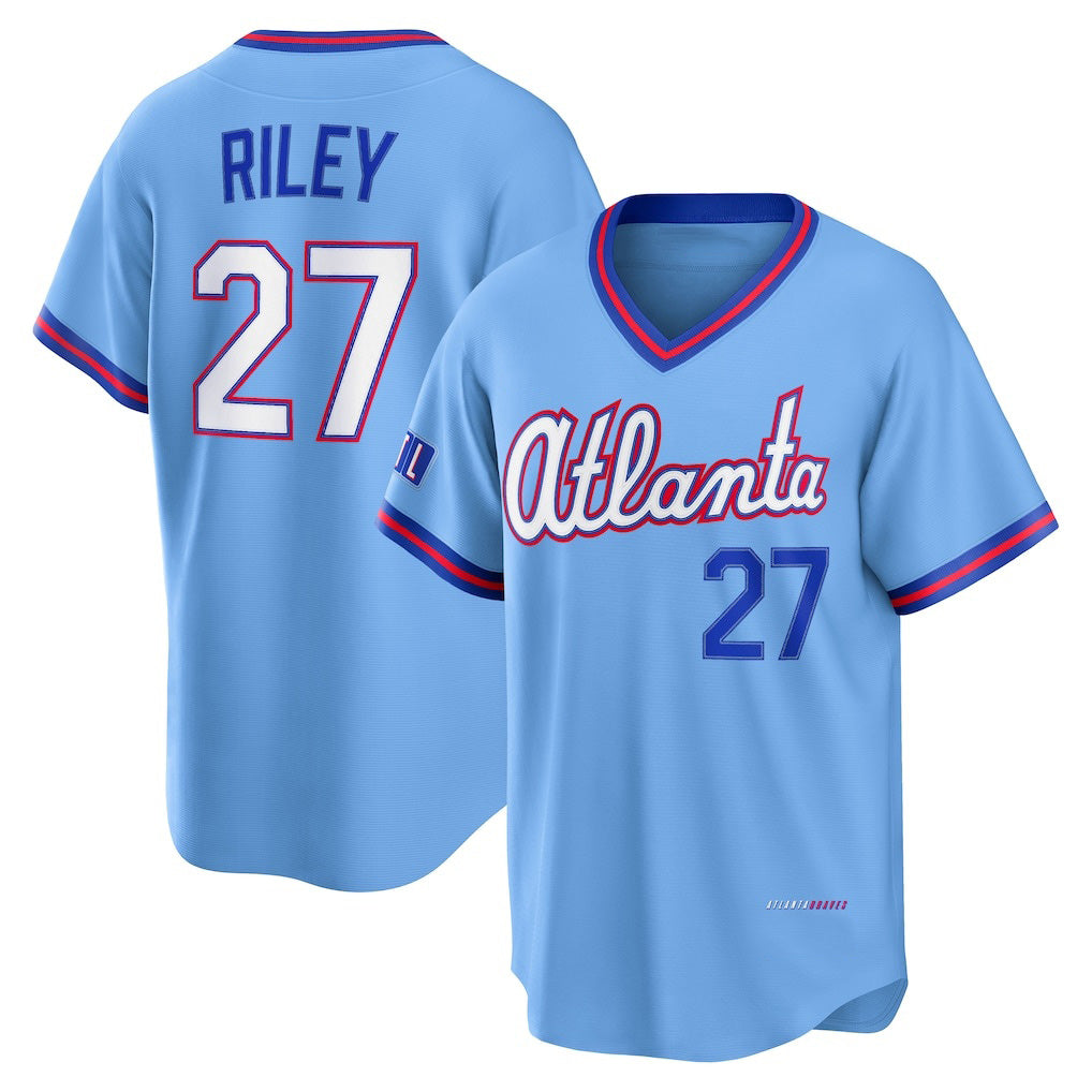 Boles Atlanta Braves #27 Austin Riley Powder Blue  2026 City Connect Stadium Jersey