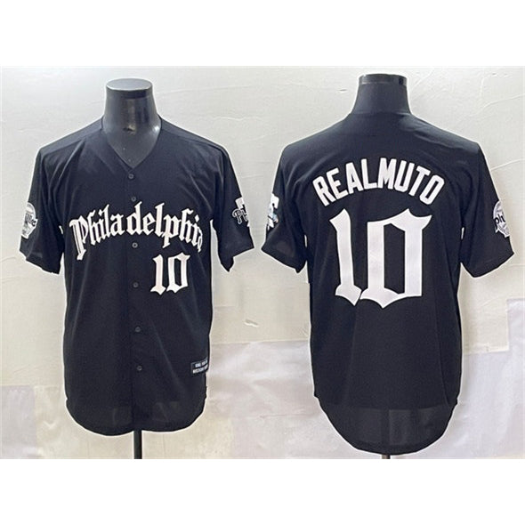 Boles  Philadelphia Phillies #10 J.T. Realmuto Black  Gothic Vapor Limited Stitched Jersey