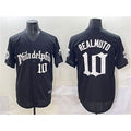 Boles  Philadelphia Phillies #10 J.T. Realmuto Black  Gothic Vapor Limited Stitched Jersey