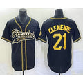 Boles  Pittsburgh Pirates #21 Roberto Clemente Black  Cool Base Stitched Jersey