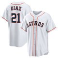 Boles Houston Astros #21 Yainer Diaz White  Home Replica Jersey