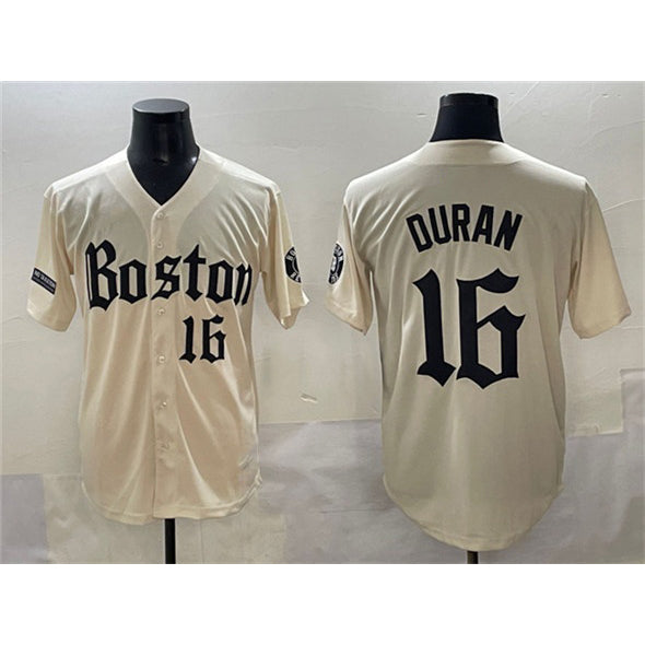 Boles Boston Red Sox #16 Jarren Duran Cream  Gothic Vapor Limited Stitched Jersey