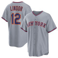 Boles  New York Mets #12 Francisco Lindor Gray  2025 Limited Stitched Jersey