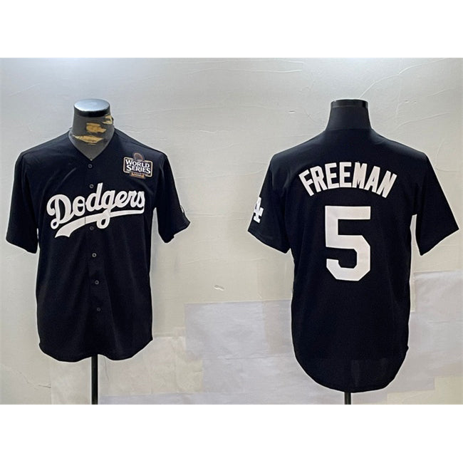 Boles Los Angeles Dodgers #5 Freddie Freeman Black  2024 World Series Cool Base Stitched Jersey 2